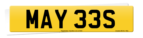 Registration number MAY 33S